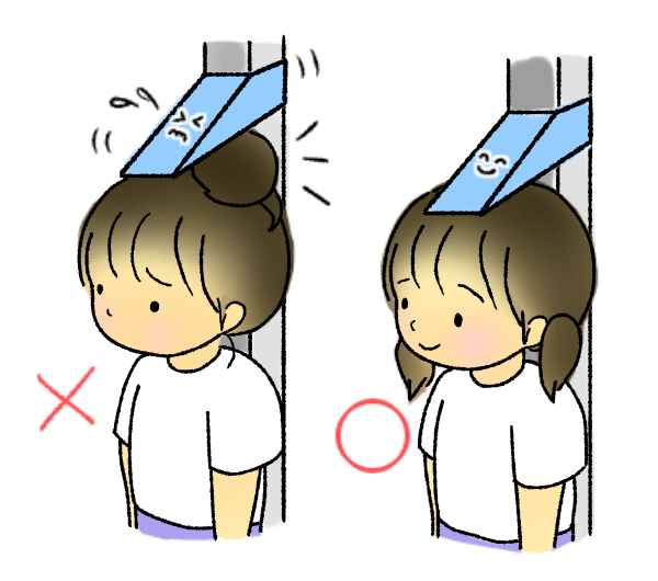 身体計測のときの髪型ーおだんごヘアの女の子とツインテールの女の子のイラスト イラストほけんしつ